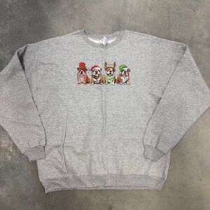 Unisex Christmas Bulldog Graphic Sweatshirt | Size L | New Without Tags